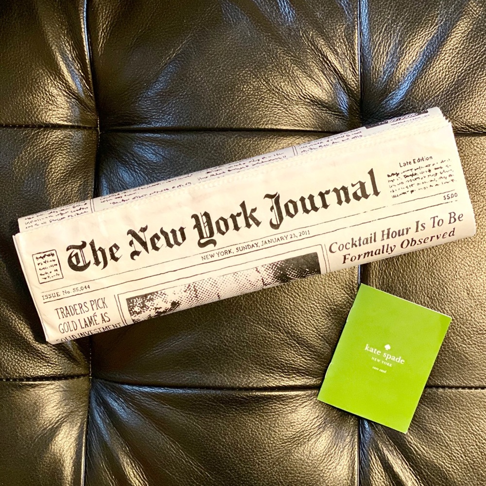 NWT Kate Spade Newspaper Clutch Bag RARE